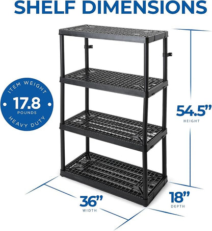 Gracious Living 3 Pack 4 Shelf Fixed Height Ventilated Heavy Duty Storage Unit - Image 2