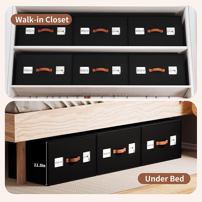 2 Pack Large blanket Storage Organizers, 70L black comforter storage bags - Image 4