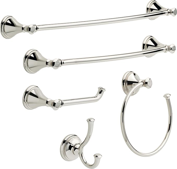 Delta Double Towel Hook for Bathroom or Kitchen| Polished Nickel | Cassidy - Image 2