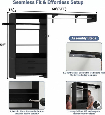Armocity 60" Wall Mounted Laundry Room Organization - Image 7