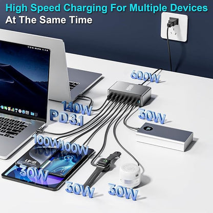 600W USB C Charger Block, Laptop Charger Adapter Compatible - Image 3