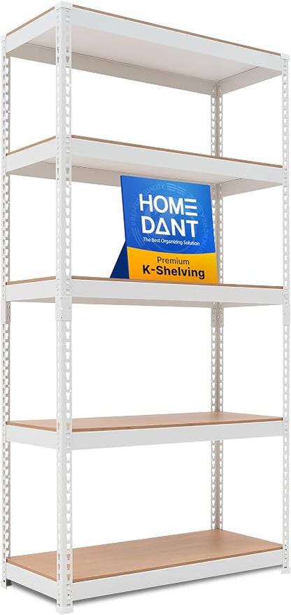 HOMEDANT 5 Tier Storage Shelves Adjustable Laminated Boltless Garage Metal by TheBestOrganizingSolution