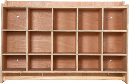 Wall Mounted Cubby Storage Organizer – 15 Cubbies, Shoe Layer, Hooks & Shelf – - Image 5