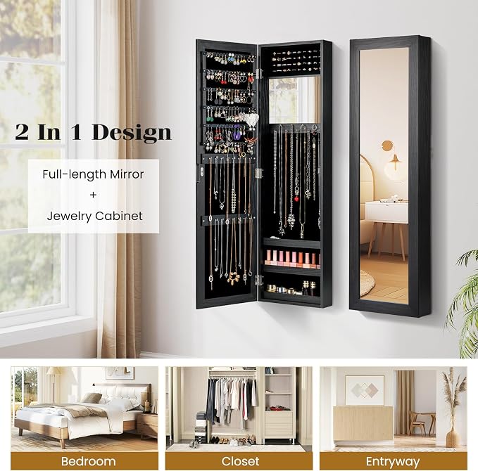 Giantex Wall Mounted Jewelry Cabinet - Image 9