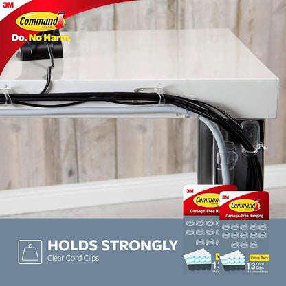 Command Round Cord Clips, Damage Free Hanging Cable, - Image 6
