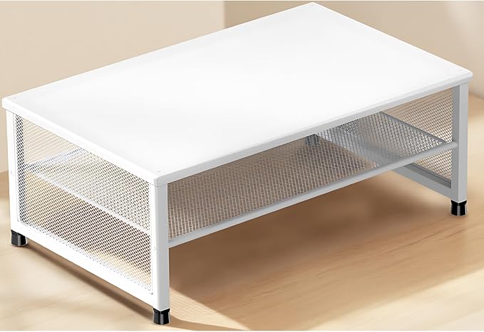 Desk Organizers and Accessories, 2-Tier Metal Computer Monitor Stand Riser by ECOLOVI
