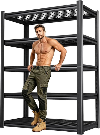 71.2''H Storage Shelves, 2500lbs Garage Shelving, Adjustable Heavy Duty by KORVENA