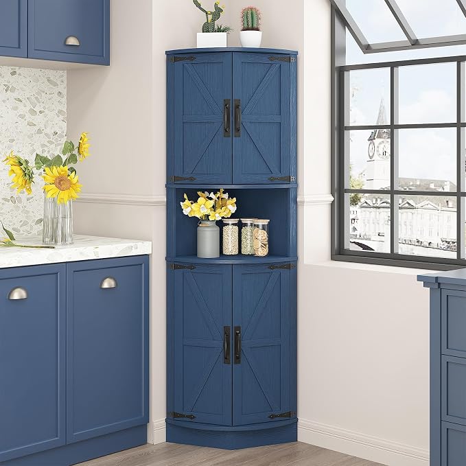 Vabches 64.8" Tall Farmhouse Corner Cabinet by Vabches