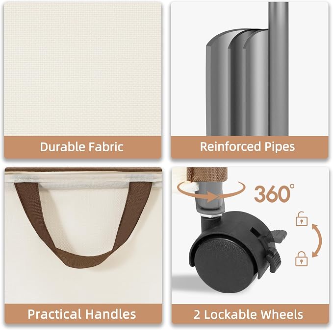 STORAGE MANIAC Rolling Laundry Hamper - Image 4