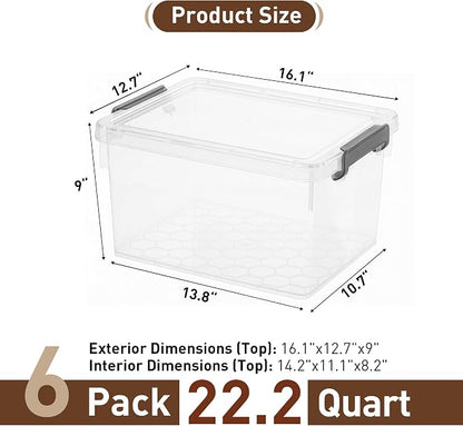 Citylife 22.2 Qt Ultra-Thick Clear Plastic Storage Bins - Image 3
