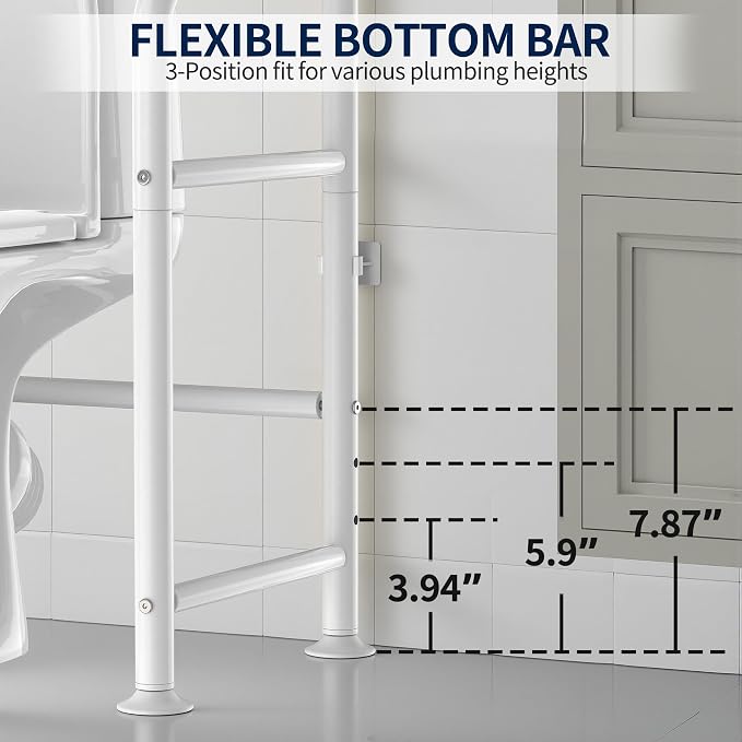 GloTika 3-Tier Over Toilet Storage Rack, Metal Over Toilet Bathroom Organizer - Image 4