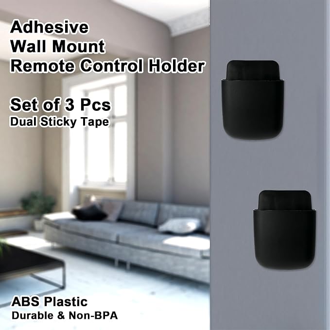 3 Pcs Remote Control Holder, Wall Mount Pen Holder Hole-Free Self Adhesive - Image 7