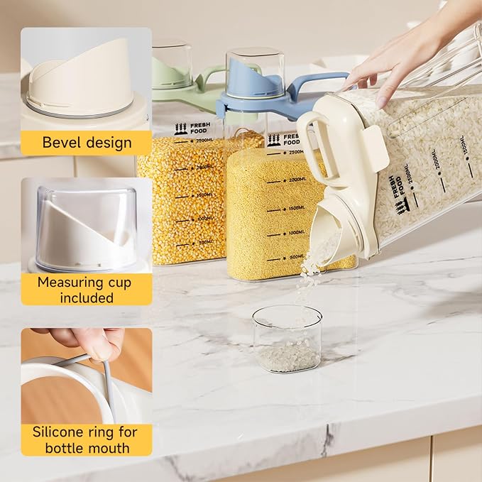 Rice Storage Container 5.5LBS-Airtight Food Storage Organizers BPA free Kitchen - Image 5