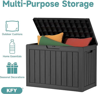 45 Gallon Waterproof Resin Deck Box, UV Resistant Outdoor Storage - Image 5