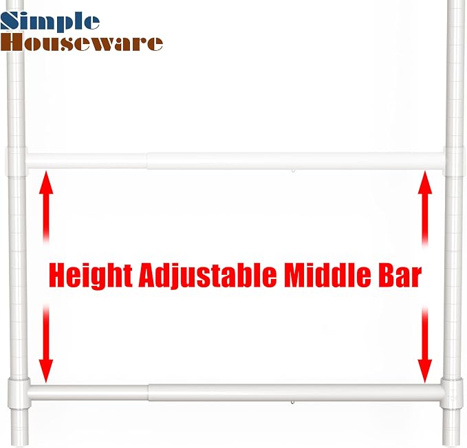 Simple Houseware Adjustable Closet Hanging Rod - Image 4