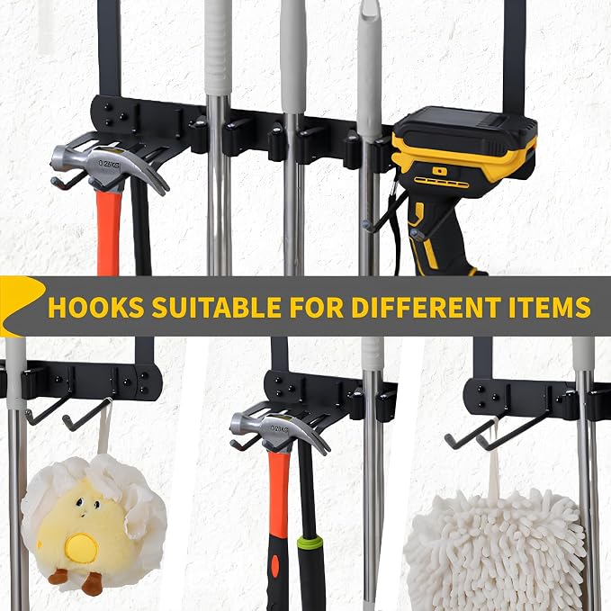 Broom Holder Door Mount, Door Mounted Broom and Mop Holder - Image 6