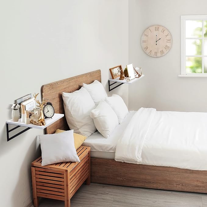 Tectocker-DOU 2 Pc Deep Floating Shelves ; Wall Mounted Hanging Shelves - Image 7
