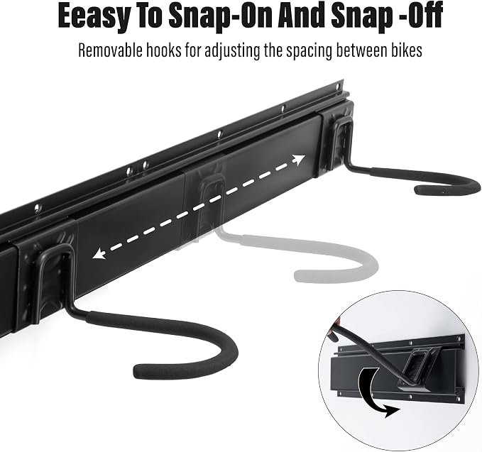 Sinoer Bike Storage Rack 6 Bike Wall Storage Rack and 3 Helmets, Heavy Duty - Image 4