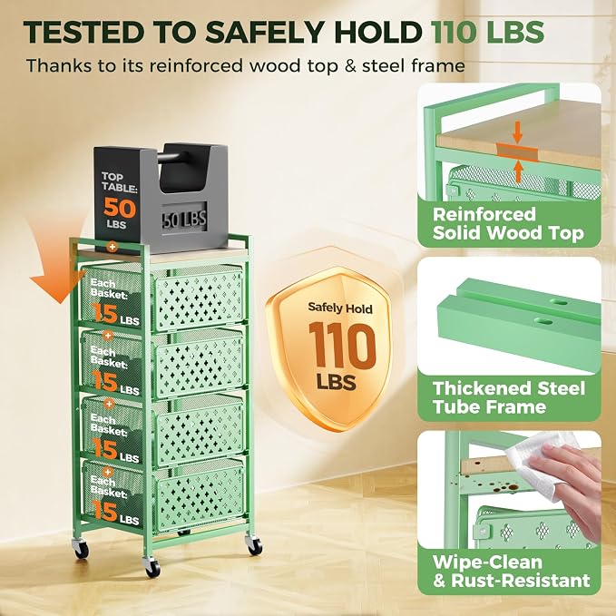5 Tier Kitchen Storage Cart - Image 2