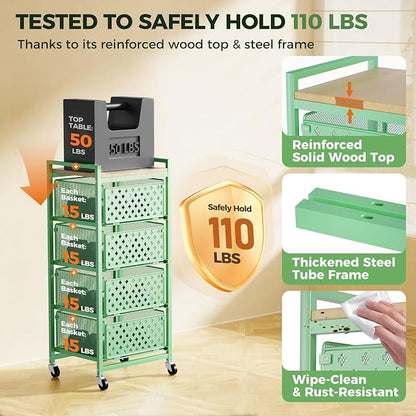 5 Tier Kitchen Storage Cart - Image 2