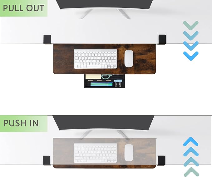ETHU Keyboard Tray Under Desk, 26.77" X 11.81" Large Size Keyboard Tray - Image 5
