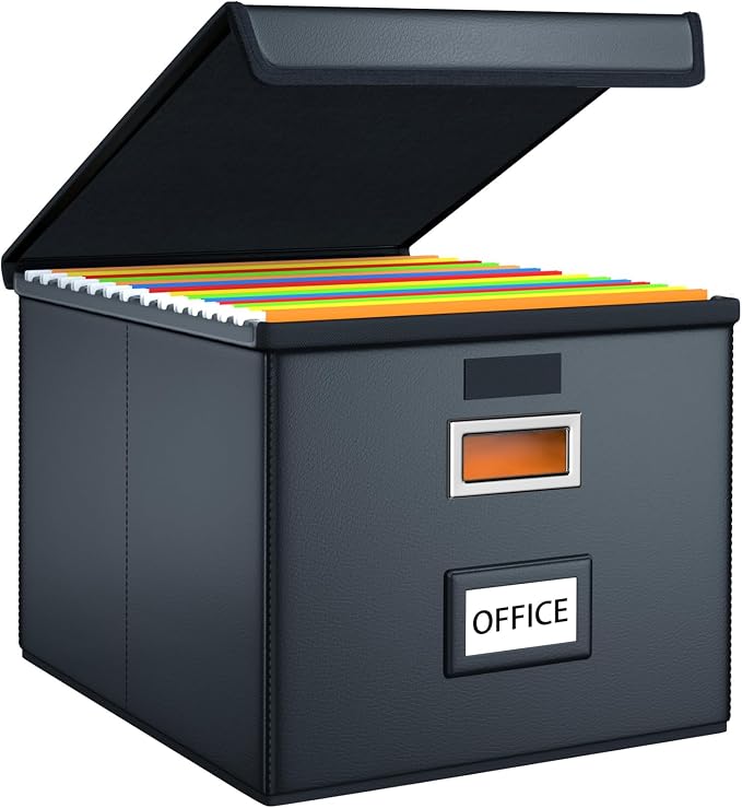 File Organizer Box with Lids, Collapsible File Folder Organizer | File Box with by Huolewa