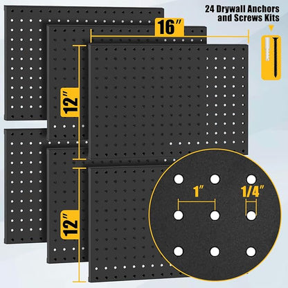 PBHEPJ 6 Pcs Metal Pegboard Panels, Heavy Duty Peg Boards - Image 5