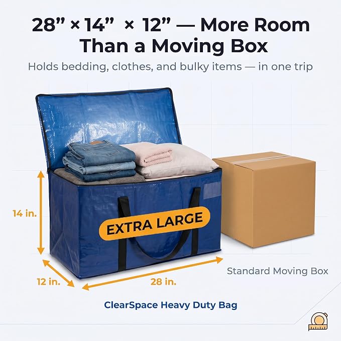 ClearSpace Heavy Duty Moving Bags or Storage Bag – Large Moving Boxes - Image 4