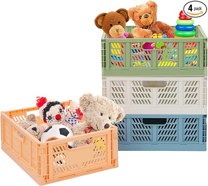 Plastic Drawer Organizer 4-Pack Collapsible Storage Boxes Crate Stackable by Unknown