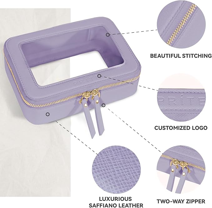 Prite Clear Makeup Bag Cosmetic Organizer Case Waterproof Travel Toiletry Bag - Image 5