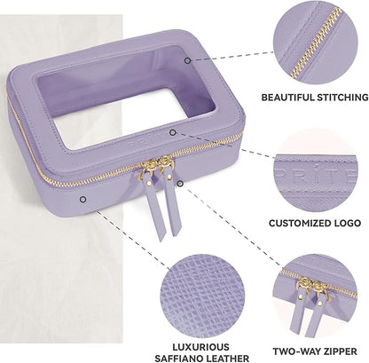 Prite Clear Makeup Bag Cosmetic Organizer Case Waterproof Travel Toiletry Bag - Image 5