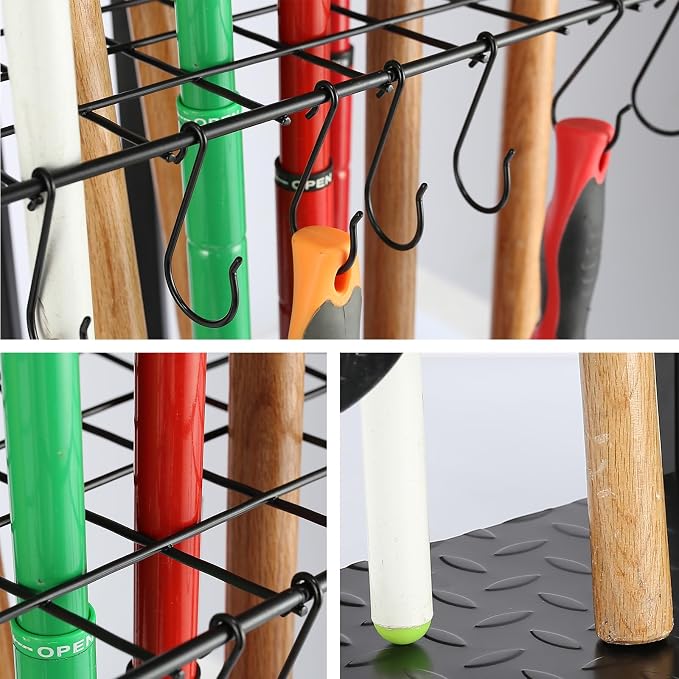 YueTong Garden Tool Organizer for Corner, Yard Tools Rack for Garage Storage - Image 5