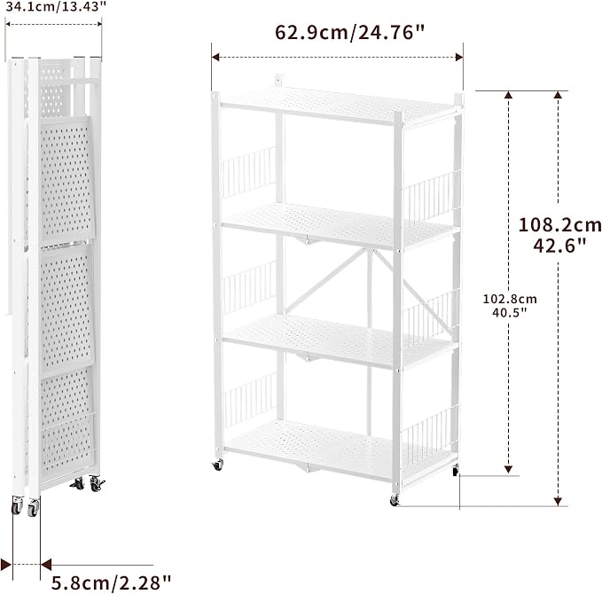 Folding Storage Shelves No Assembly, 4 Tier Foldable Storage Shelves - Image 2