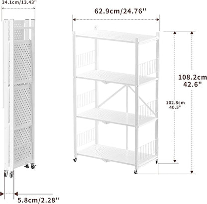Folding Storage Shelves No Assembly, 4 Tier Foldable Storage Shelves - Image 2