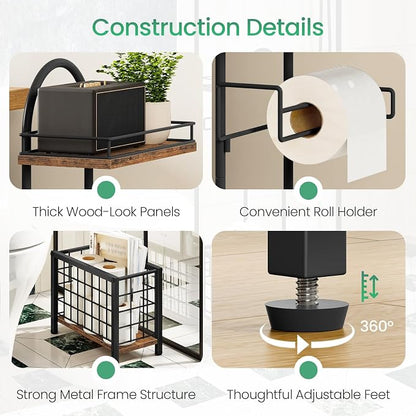 Toilet Paper Holder Stand, Freestanding Toilet Paper Holder - Image 5