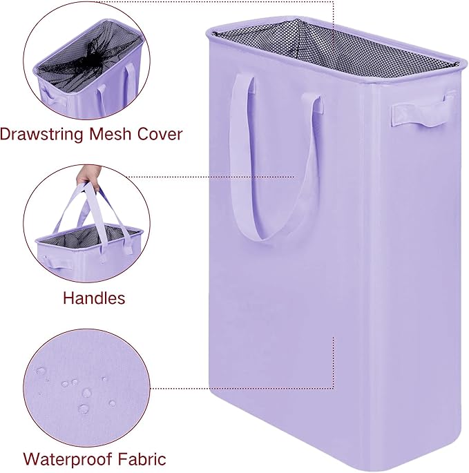 efluky Slim Laundry Basket, Narrow Laundry Hamper - Image 3
