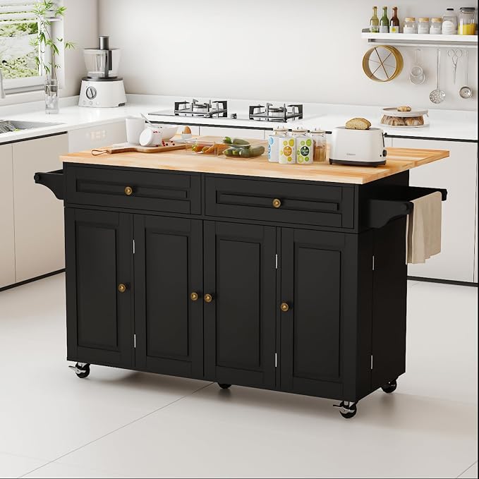 59’’ Rolling Kitchen Island Cart - Image 8