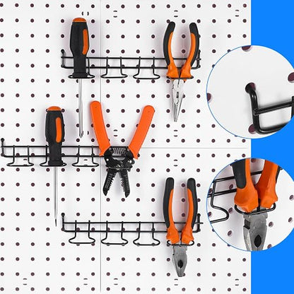 Coume 4 Pieces Pegboard Screwdriver Holders, Stainless Steel Pegboard Pliers - Image 3