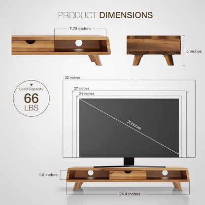 TINAMO Acacia Wood Monitor Stand - Image 2