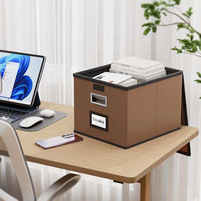 File Organizer Box with Lids, Collapsible File Folder Organizer | File Box with - Image 2