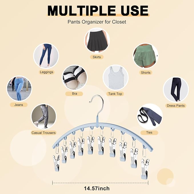 Volnamal Legging Organizer for Closet, Metal Yoga Pants Hanger w/Rubber Coated - Image 4