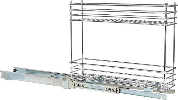 Household Essentials Chrome 2-Tier Sliding Cabinet Organizer - Image 10
