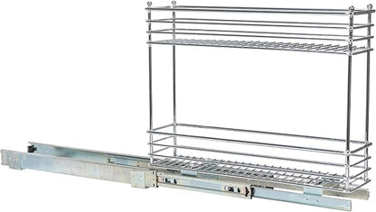 Household Essentials Chrome 2-Tier Sliding Cabinet Organizer - Image 10