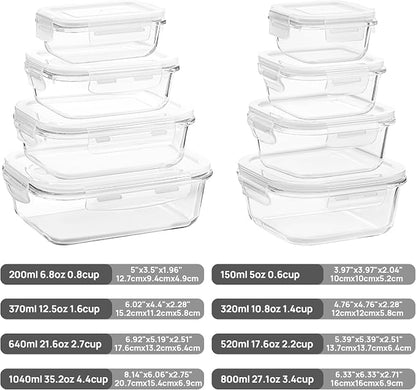 Vtopmart 8 Pack Glass Food Storage Containers - Image 2