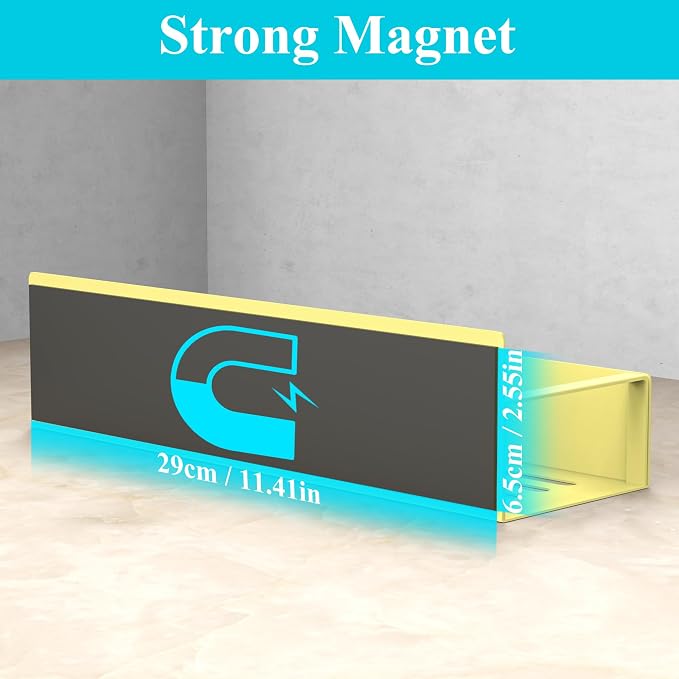 Metal Magnetic Spice Rack for Refrigerator Yellow, 4 Pack | Magnetic Shelves - Image 3