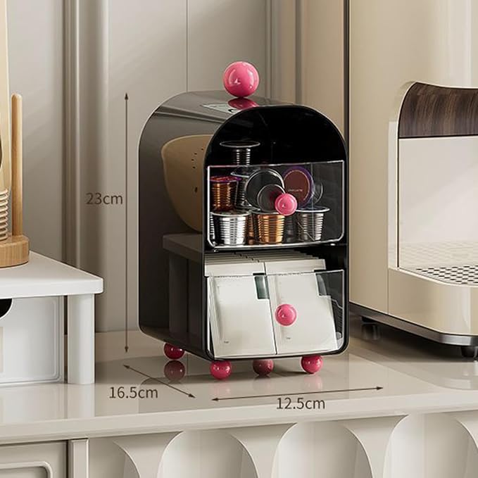 Multi-Compartment Tray for Coffee Pods & Tea Bags Space-Saving Kitchen/Desktop - Image 8