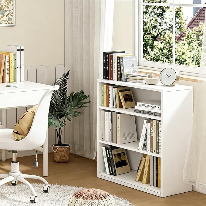 3-Tier Bookcase, 71 Inches, Wooden Open Display Floor Bookshelf - Image 2