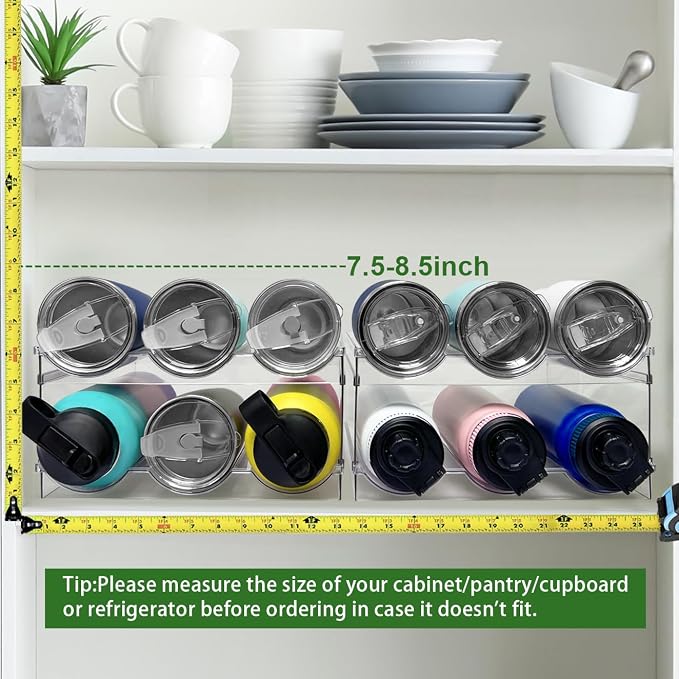 4 Pack Water Bottle Organizer, Stackable Kitchen Pantry Organization and - Image 7