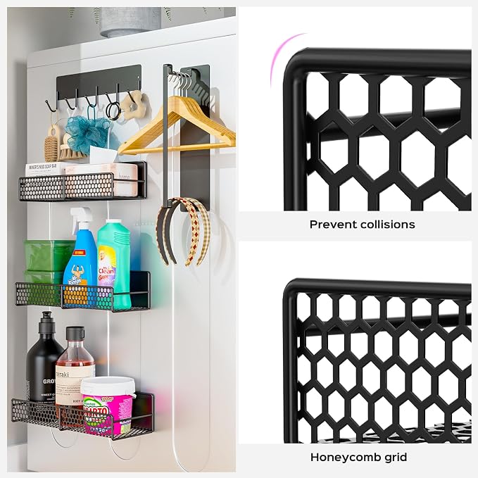 5-Pack Magnetic Shelves for Laundry Room Organization, Strong Hold Refrigerator - Image 5