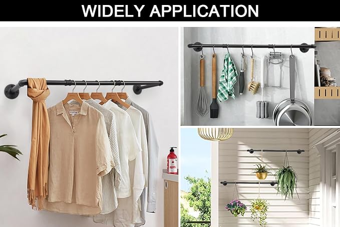 Livabber Industrial Pipe Clothes Rack, Heavy Duty Detachable Iron Garment Rack - Image 5